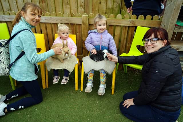First, we visited fluffy bunnies and guinea pigs, who were enjoying a stroke from Ellie Young, Isla Simmons, Charlotte Simmons and Olivia Simmons.