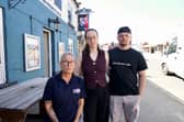 New Inn landlady Hazel Aitken is pictured with her daughter Billie Singlehurst and her partner Callum Davison who are taking over the pub.