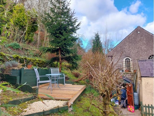 Sit outdoors and relax in the tiered garden.