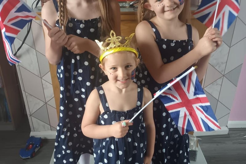 Charlotte Audrey Gwennie Wheatcroft sent in this photo of Josie, Katelyn and Elsie Wheatcroft watching the trooping of the colour