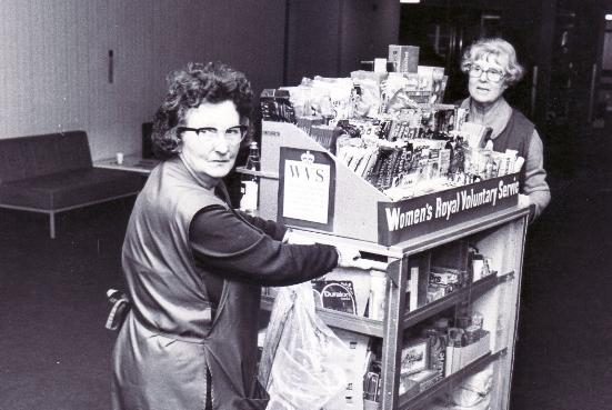 The WRVS trolley doing the rounds at the Royal Hallamshire Hospital in 1980