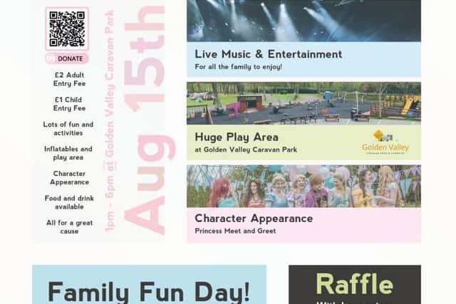 Details of the family fun day which will take place between 1pm ad 6pm at Golden Valley Camping and Caravan Park in Riddings on August 15