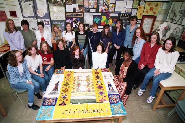 Pupils from Dronfield School are  seen doing their bit to help celebrate a very special local anniversary in 1998.  The girls created a special three dimensional artwork to be displayed in Chesterfield to help mark the town's 400th birthday.