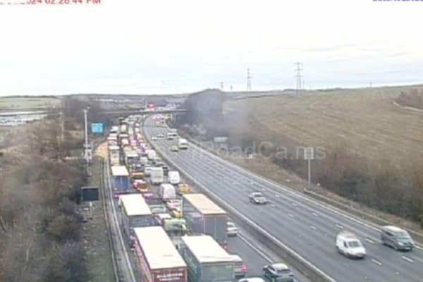 National Highways have warned drivers of one-hour-long delays as traffic is queuing up to Junction 29A (Markham Vale / Bolsover).