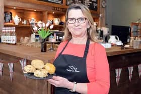 Sharon Hilton,  owner of The Vintage Tea Rooms, Chesterfield, where afternoon teas are served.