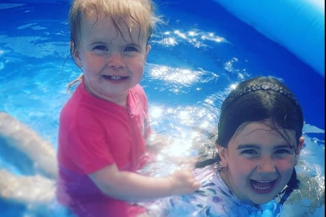 Briony Mellor wrote: "Having fun in the paddling pool!"
