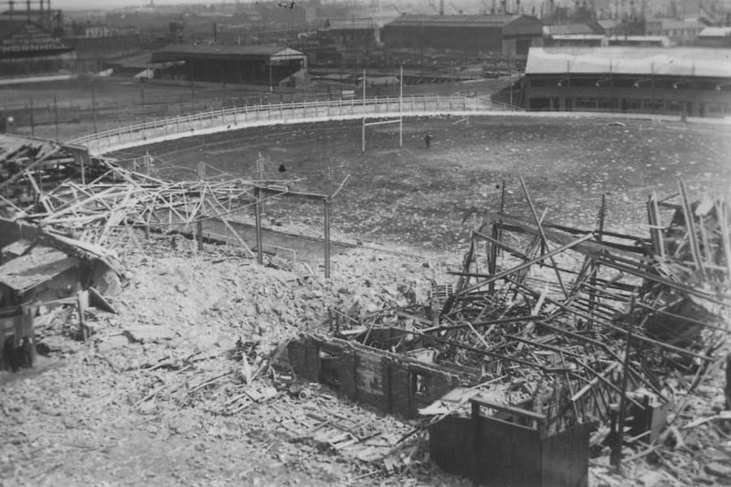 Back to August 1940 and a scene showing the Greyhound stadium bomb damage. Photo: Hartlepool Museum Service.