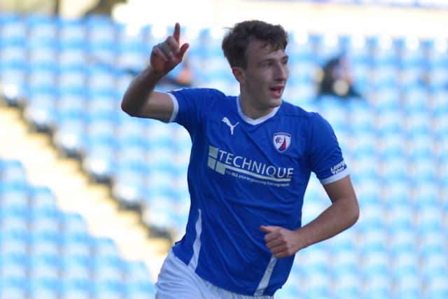Luke Rawson has made nine appearances for Chesterfield this season, scoring two goals.