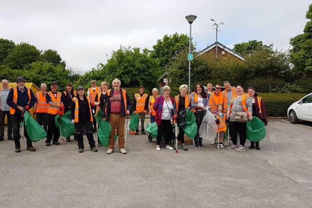 Litter pickers gather for The Great British Spring Clean in Holmewood.