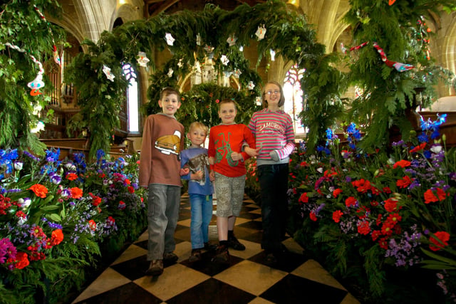 The theme for Tideswell Church's flower festival in 2009 was Narnia's Silver Chair. From left, Jacob Bower, 10, Tom Bower, five, Catherine Slyfield, 11 and Luke Bower, eight