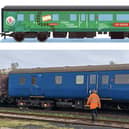 Picture of the potential train design and the actual carriage we are getting.