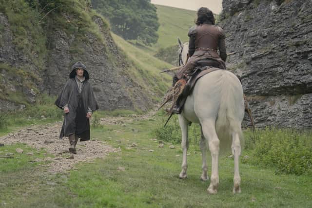 Scene from House of the Dragon which was filmed at Cave Dale, Castleton, last summer (photo: HBO/Ollie Upton)