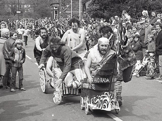 Chinley chariot races in 1980.