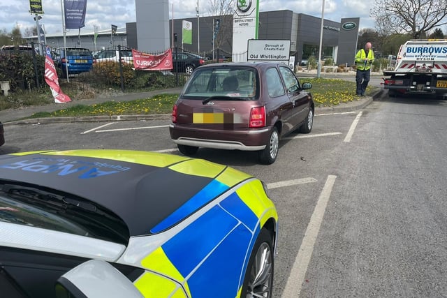 This Nissan Micra was stopped today by officers in Chesterfield. The driver had no licence, and as a result, the car was seized.