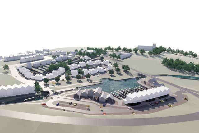 An artist's impression of how the Staveley Waterside development might look