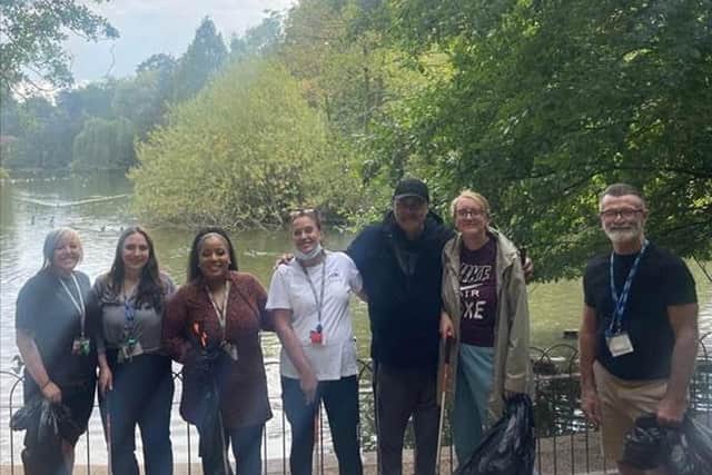 The Goldhill House team picks litter around Chesterfield four or five times every week.