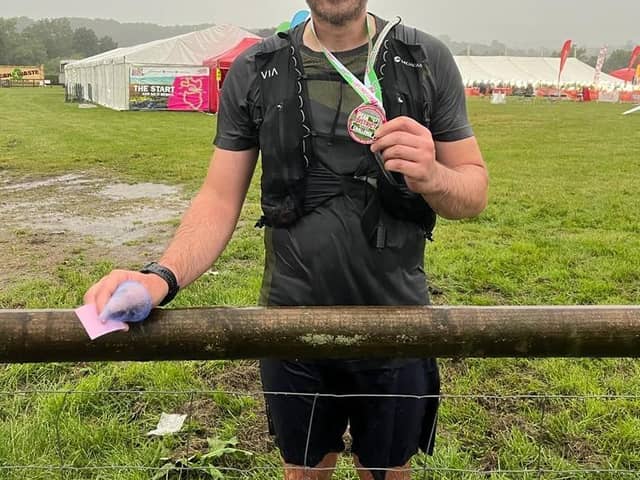 Danny finished the challenge in under 14 hours, with the final 10 minutes in a biblical thunder storm. (Photo: Kat Daniels)