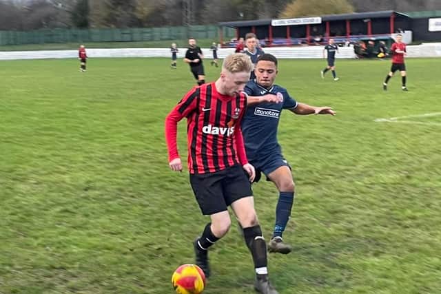 Action from Shirebrook's game on Saturday.