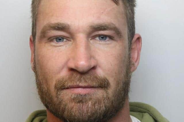 Declan Webster, 33, left one of the woman with a cracked skull and two black eyes.