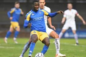 Michael Gyasi pictured in action for King's Lynn Town.