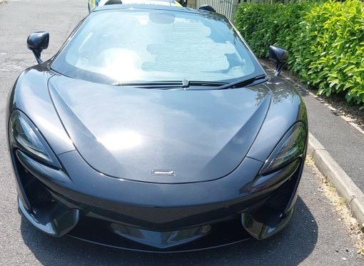 Police say the owner of the snazzy vehicle - travelling with a host of other super cars in Glossop - "seemed to think that they were exempt from a front number plate"