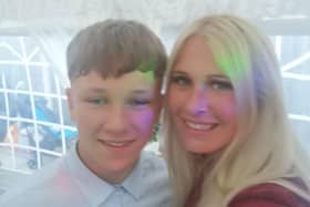Chesterfield hero Logan Folger with mum Stacey Bentley. Image kindly provided by Stacey.