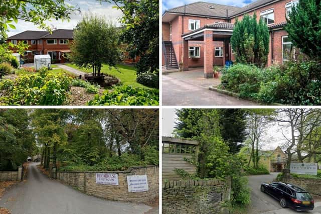 Clockwise: The Vale, Whittington Care Home, Broomhill Care Centre,  and the Callywhite