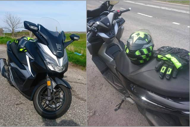 Police are appealing for witnesses after a motorbike and helmet were stolen outside a shop in Heanor
