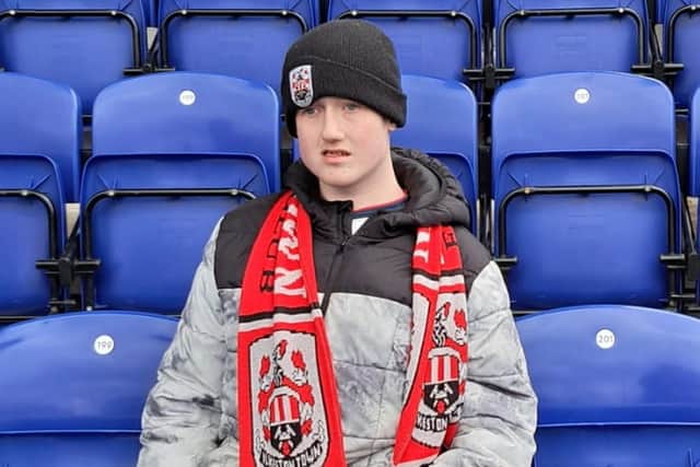 Brandon, 17, had the opportunity to not only sit in the dugout during the Ilkeston Town Fans versus Legends game, but also scored with the last kick of the game.