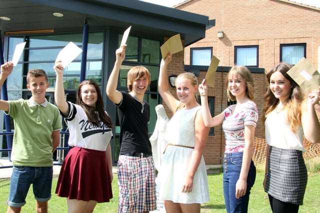 St Mary's High School GCSE success Benjamin Brown, Claire McArdle, Daniel Bingham, Jade Bateman, Sally-Ann Mather and Annabel Hearn in 2013