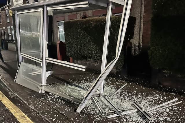 The incident happened late on Monday afternoon (January 22) when a Morrisons delivery lorry drove into a bus stop at Chatsworth Road.