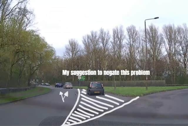 A Derbyshire driving instructor Mathew Fox suggested two potential solutions to the problems at Watchon Roundabout. The first one would involve painting 'hatched markings' on the exit, blocking drivers at lane two from coming off from the inside.