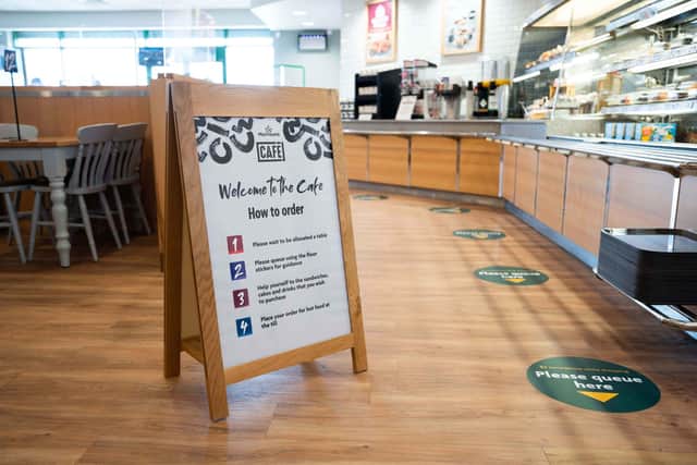 These are the more familiar social distancing markers also being used by Morrisons Cafes.