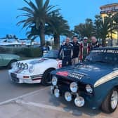 Seb and Steve Perez along with their cars and co-drivers in Mallorca.