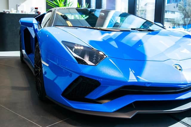 Front view of a new Lamborghini Aventador. Picture for illustration purposes only.