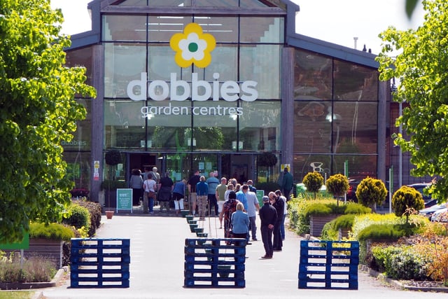 Large queues formed at Dobbies garden centre, at Barlborough after it reopened its doors following an easing of lockdown restrictions in May 2020.