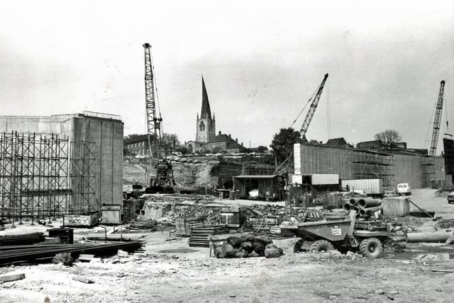 Chesterfield inner relief road construction work in 1984.