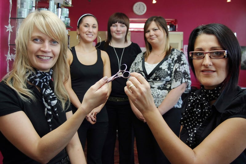 Angel hair salon ilkeston: Rebecca Ryan, Carmella Dolcimascolo, Laura Coxall, Genna Sutton and Fiona Carey.
