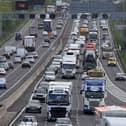 Two lanes of the M1 in Derbyshire have been closed due to a collision between two vehicles.