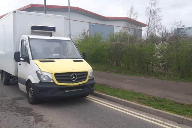 Police pulled over this van on the M1 because it was 'overweight'. Derbyshire RPU via Twitter.