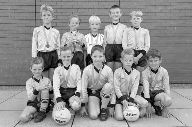 Mansfield's Oak Tree Lane First School football team, pictured here in 1990