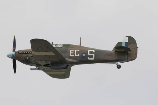 ​Mark Bagguley, of Chatsworth Road, Fairfield, pleaded guilty to charges of endangering an aircraft fter he flew his drone close to the wing of an RAF Hurricane, like the one seen here. (Photo by Matthew Horwood/Getty Images)