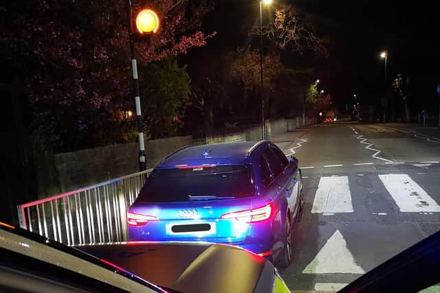 A drunk driver three times over the legal limit was caught driving on the wrong side of the road in Chesterfield.