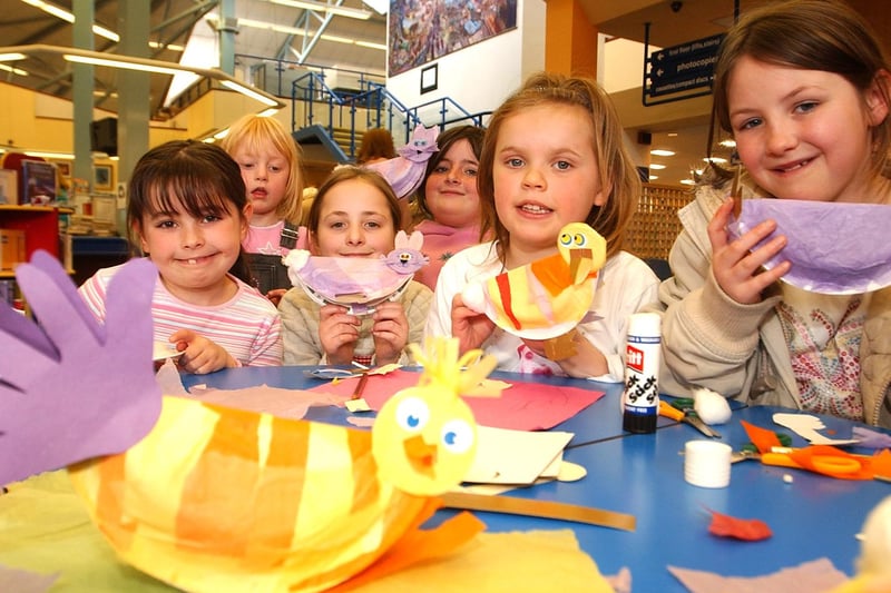 These children were having great fun making Easter chicks at the Central Library in Hartlepool. Who can you recognise in this 2006 photo?