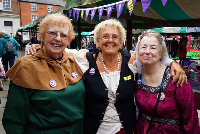 Angela Madden, Moira Holland and Janet Atkinson from North Derbyshire WASPI.
