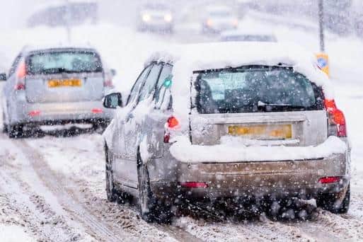 Roads in Derbyshire are affected by snow this morning