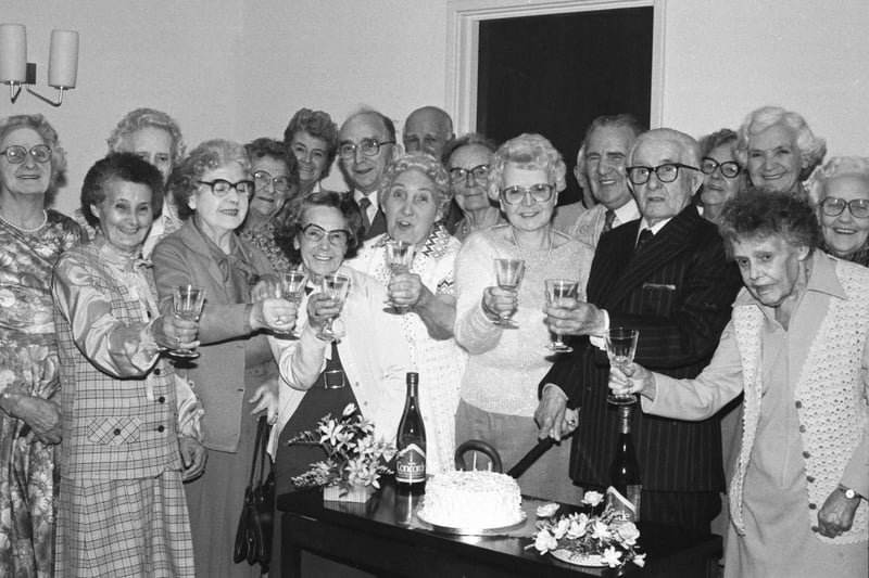 Residents of Oakfield House were celebrating the first birthday of the sheltered housing complex in 1985.