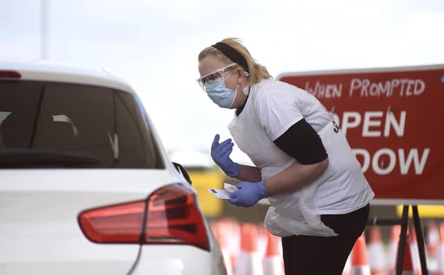 Drive through coronavirus test centre