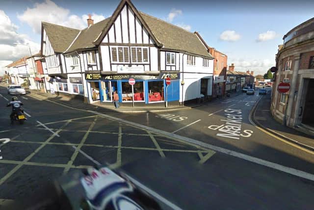 Derbyshire police are investigating after the woman was knocked over by a scooter close to this junction in Clay Cross. Image: Google.
