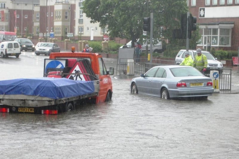 Chesterfield floods pictured on June 25, 2007.